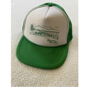 Taylor Swift Christmas Tree Farm Trucker Hat Green White Cameo One Size Mesh CTF